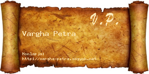 Vargha Petra névjegykártya